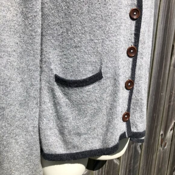 Boden Cashmere Angora Wool Cardigan 8 Sweater Top Gray Button Down V Neck Collar - Picture 8 of 8